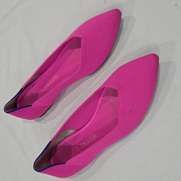 Rothy’s Pointed Bright Pink Slip Ons Size 9 - Picture 2 of 7